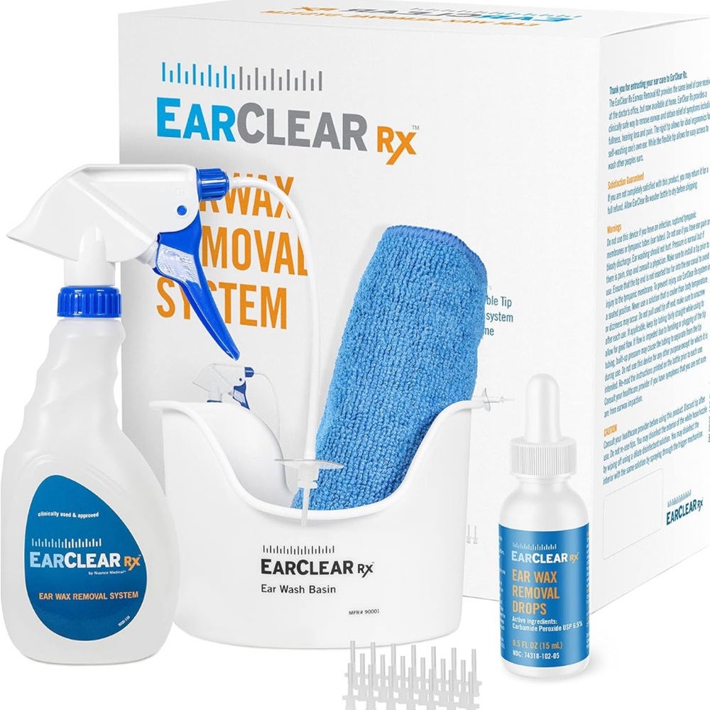 Ear wax cleaner Ear Clear Rx Ear Wash Full Kit Parent Flexible + Drops + 20 Tips